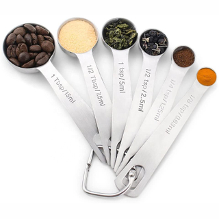 18/8 Stainless Steel Measuring Spoons Set of 6 for Measuring Dry And Liquid Ingredients