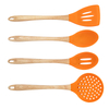 Food Grade Silicone Cooking Utensils Set with Wooden Handle