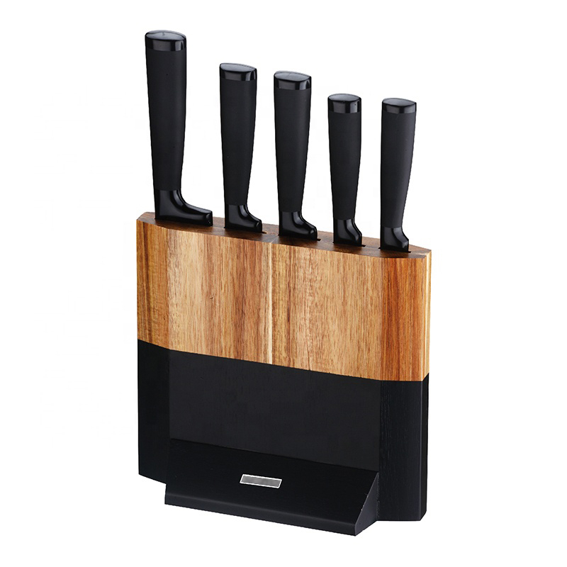 Kitchen King Straight Hollow Handle 6 Pcs Chef Knife Set with Wooden Stand