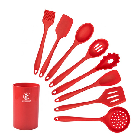 Hot Selling 9 Pieces Silicone Kitchen Utensils Set with Plastic Holder