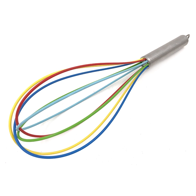 Colored Balloon Egg Beater Silicone Whisk Set of 3- 8In & 10In & 12In for Blending Whisking Beating Frothing & Stirring