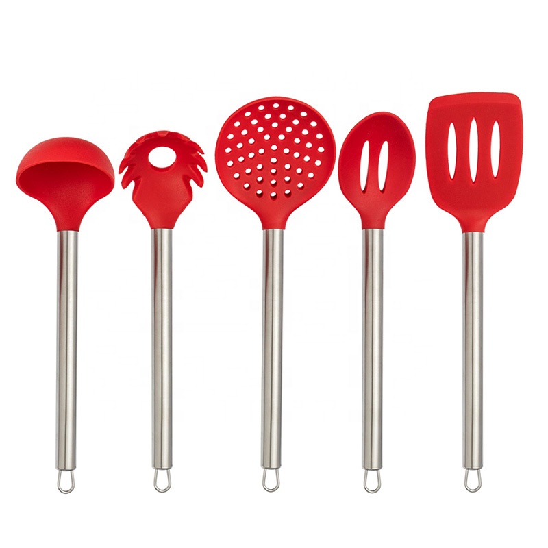 Wholesale Stainless Steel Handle Silicone Kitchen Utensils Set
